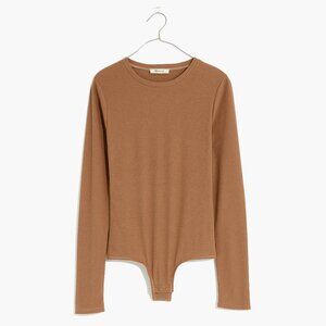 Madewell Brown Long Sleeve Bodysuit